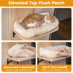 Door Hanging Cat Tree 5-Level Height Adjustable 4-Tier Climber No-Drill for Apartment Beige - Image 10
