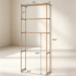 3-Tier Over Toilet Storage Shelf, Solid Pine Wood Bathroom Space-Saving Organizer Rack with Anti-Slip Feet, Tool-Free Assembly Above Toilet Shelving Unit - Image 4