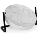 16 Inch Silver Blue Handmade Trinidad Drum G Major Alloy Steel Pan Percussion Kit with Adjustable Z Stand for Kids Beginners