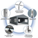 12x20 ft Carport Car Port Canopy Grey - Image 13