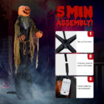 7ft Pumpkin Halloween Standing Decoration - Image 6