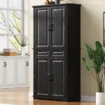 K&K 71" Tall Kitchen Pantry Cabinet with 3 Pull Out Cabinet Organizers, Farmhouse Embossed Texture Storage Cabinet with 6 Door Shelves, 2 Drawers, Freestanding Cupboard for Kitchen, Dining Room Black - Image 21