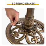 50*36*81cm Antique Bronze Resin Bird Bath With Shell Edge & 1.4W Solar Fountain - Image 5