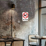CIFbuy 1pc No Dogs Allowed Metal Sign, Heavy Duty Dog-Free Zone Plaque, Black Dog Pattern With White B Metal SiikTok, Metal SiikTok, Self-tyckup Logiope BRed - Image 3
