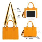 Canvas Tote Bag for Women Top Handle Handbag Crossbody Tote Bag for Women-Orange - Image 2