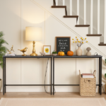 Same Code 43040790 2 Pack 39.4" Narrow Console Sofa Table with Power Outlets and USB Ports, Long Couch Table with Metal Frame and Charge Station with 4.9ft Extension Cord, Black - Image 14