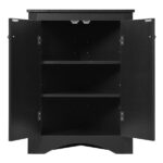 Black Triangle Bathroom Storage Cabinet with Adjustable Shelves, Freestanding Floor Cabinet for Home Kitchen - Image 16