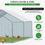Replace 2952922 13 x 10 ft Large Metal Chicken Coop, Walk-in Poultry Cage Chicken Hen Run House with Waterproof Cover, Rabbits Cats Dogs Farm Pen for Outdoor Backyard Farm Garden - Image 4
