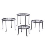 4 Plant Shelves with 4-1 Round Pattern in Black Baking Paint (Yh-Cj009) - Image 3