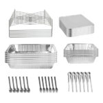 42-Piece Complete Disposable Chafing Dish Set - Includes 6 Half-Size Pans & Lids, 6 Full-Size Pans, Stands & Utensils - Aluminum Foil Material, Easy Cleanup - Perfect for Weddings, Parties - Image 7