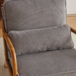 Low Arm Accent Chair - Light Gray Corduroy Upholstered Indoor Lounge Chair, Compact Single Seater with Sturdy Frame (330LBS Weight Capacity) - Image 19