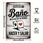 CIFbuy Spanish Style Vintage Metal Tin Sign Rustic Iron Wall Decor With Retro Border Reusable Multi Purpose Sign (TikTok, temu pick-up service) - Image 2