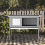 36" Single Deck Waterproof Wooden Chicken Coop Hen House Pet Animal Poultry Cage Rabbit Hutch Gray - Image 13