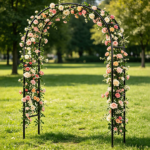 Freestanding Metal Trellis Arch Multi-Size Adjustable Modular Pipe Design, Black Iron Frame Segmented Assembly for Garden Climber Patio Wedding Decoration - Image 7