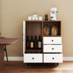 Mid-Century Modern 4-Drawer Sideboard Buffet Cabinet with Storage - Natural - Image 7