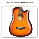 Sunset color 38-inch Acoustic Guitar with Picks, Strings, Capo, Case, Tuner, and Strap - Image 8