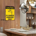 CIFbuy Vintage Plumber Parking Metal Tin Sign 8x12 Inch, Rustproof Waterproof 2D Flat Wall Art, Classic Farmhouse Home Decor TikTok, TikTok, r Self-pickup Logiopics - Image 3