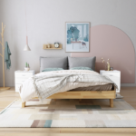3-Drawer Tall Cabinet Particleboard Bedside Table with Textured Melamine Finish White - Image 22