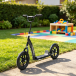 Black Kids Kick Scooter 5-12Y – for Park & Neighborhood Riding, Non-slip Deck, Big Wheels with Safe Rear Brake - Image 8