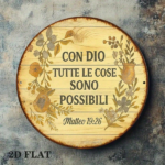 CIFbuy 1pc Vintage Italian Phrase "With God Everything Is Possible" Round Aluminum Wall Plaque, 8x8 Inch Religious Faith Home Decor Sig TikTok, TikTok, Self-pickup Logiopics - Image 3