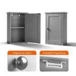 Gray P2 MDF painted finish, 34.6*20*50cm, single door with one shelf, bathroom vanity - Image 3