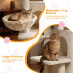 Beige 33.5" Multi-Level Cat Tree with 2-Tier Condo, Sisal Scratching Posts & Anti-Toppling Device for Cats - Image 6