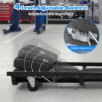 4 Level Adjustable Backrest Mechanic Rolling Creeper, Heavy Duty 6 Swivel Casters Garage Repair Cart with Thick Comfort Padded Cushion - Image 7