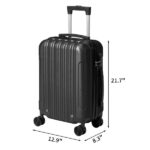 ABS Trolley Case 20in 24in 28in 3PCS Suitcase Set Vertical Striped Frosted Case Suitcase Black - Image 2
