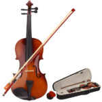 New 4/4 Acoustic Violin Case Bow Rosin Natural - Image 16