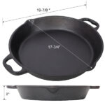 17inch Pre-Seasoned Cast Iron Skillet, Cast Iron Pan,Dual Assist Handles,Use for Grill, Stovetop, Induction, Oven Safe Cookwa - Image 8