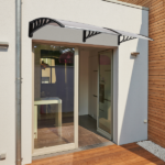 Same Code 82632470 80*38in Household Application Door & Window Rain Cover Eaves Brown Board & Black Holder - Image 25