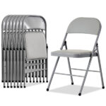 Same code 52529768 4pcs Elegant Foldable Iron & PVC Chairs for Convention & Exhibition Gray - Image 8