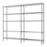5-layer double row, freely adjustable layer spacing, with adjustable feet, display stand, iron, 177*40*180cm, chrome-plated - Image 2