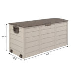 75gal 260L Outdoor Garden Plastic Storage Deck Box Chest Tools Cushions Toys Lockable Seat - Image 6