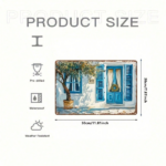 CIFbuy Vintage Greek-Style Olive Tree Metal Wall Art" Iron Plaque With Blue Door & Potted Plant Scene, 11.81x7.87inch, & Potted Plant Scene, 11.81x7.87inch, Home Gara ArtikTok, ArtikTok, t Self-pickup Logiopics - Image 2