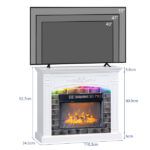 43" Shaker White Fireplace Media Console, Single Mantel with RGB Lights for 18" Fireplace Insert - Image 5