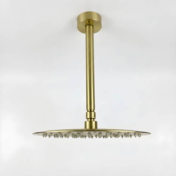 12" Brushed Gold Bathroom Luxury shower head,High Pressure Rain Shower Head, Ultra-Thin Showerhead 304 Stainless Steel