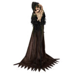 5.7ft Halloween Decorations Outdoor Life Size Animatronics Wizard with Pumpkin Face, Sound-Actived Party Decor with Creepy Sound , Scary Haunted House Props for Garden Yard Lawn - Image 2