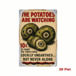 CIFbuy Vintage Halloween Metal Sign Funny Potato Eyes Wall" Art, Tin Plaque Creative Holiday Home Bar Decor EyeikTok, EyeikTok, t Self-pickup Logiopics - Image 2