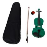 New 4/4 Acoustic Violin Case Bow Rosin Green - Image 2