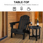 46*46*46cm Single Layer Round HDPE Side Table Black - Image 18