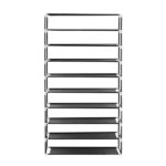 10 Tiers Shoe Rack with Dustproof Cover Closet Shoe Storage Cabinet Organizer Black - Image 6