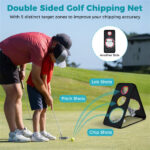 Double-Sided Golf Chipping Net - 5 Target Zones, 420D Oxford Fabric, Black - Image 10