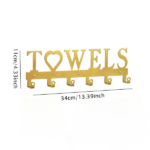 CIFbuy 1pc Premium Metal Wall-Mounted Towel Hook: 6-Hook Space-Saving Storage with Sturdy Row Design, Simple Punch-Free Installation, Ideal for Bathro(TikTok/temu self-pickup orders) - Image 3
