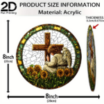 CIFbuy 8x8 Inch Acrylic Suncatcher Cross Garden Window Hanging Ornament for Home Decor Gift(TikTok, temu pick-up service) - Image 2
