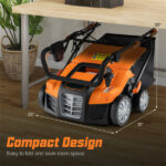 Corded Electric Lawn Dethatcher with 16-Inch Cutting Width, Wear-Resistant Wheels & Large Removable Grass Bag for Home Lawn - Orange - Image 6