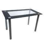 Same Code 02878244 5 Pieces Dining Table Set for 4, Kitchen Room Tempered Glass Dining Table, 4 Chairs, Black Table legs are silvery - Image 45