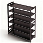 26.8*9.84*35.4in 6-Tier Flat Bamboo Shoe Rack, Coffee Color - Image 11