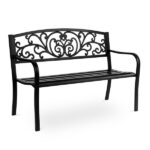 50" Iron Outdoor Courtyard Decoration Park Leisure Bench - Image 2