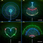 Warm white 6-pack 120 LED 8-mode solar fireworks light, outdoor garden waterproof fireworks light, used for sidewalk, backyard lawn landscape, vibrant tree decoration stick string lights - Image 9